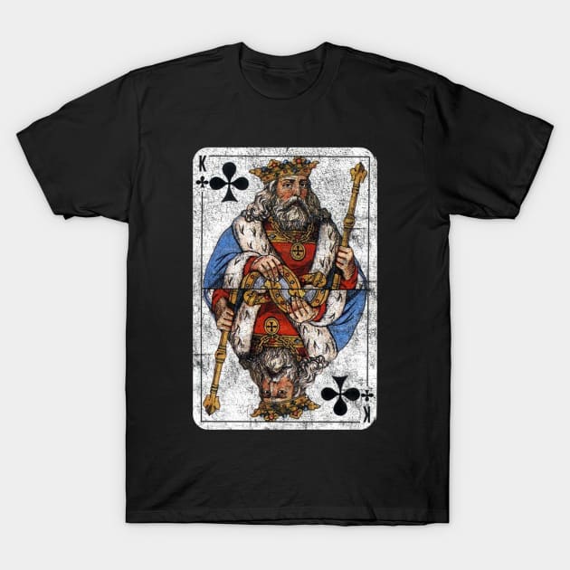 Vintage King of Clubs Playing Card T-Shirt by vladocar